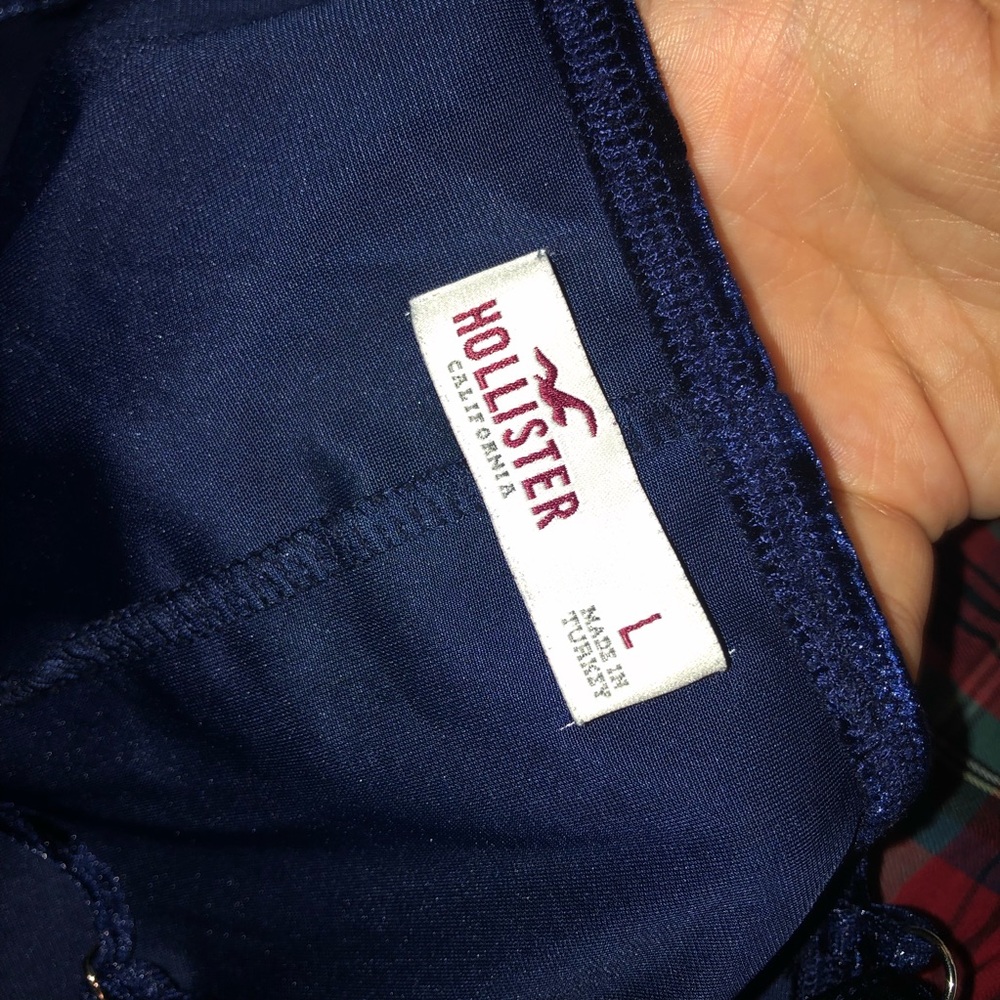 Hollister Blue Velvet Body Con Dress | Size: L - Picture 3 of 3